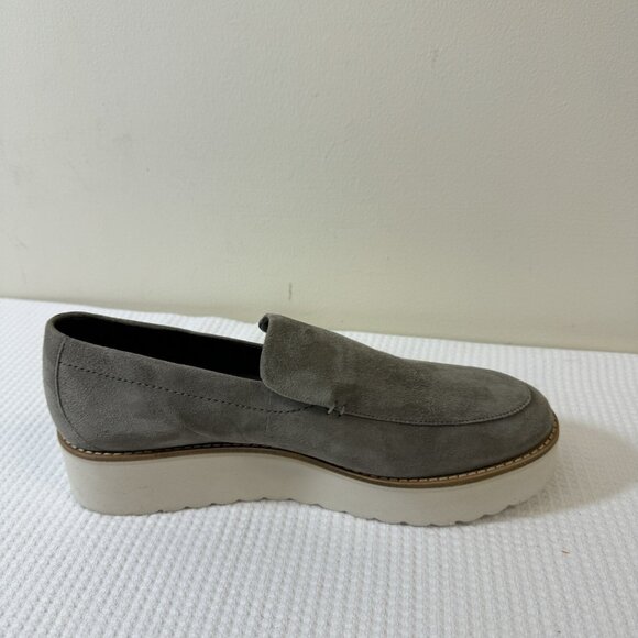 Vince Women’s Zeta Platform Loafers Size 9.5M Grey Suede Leather Shoes - Picture 2 of 6